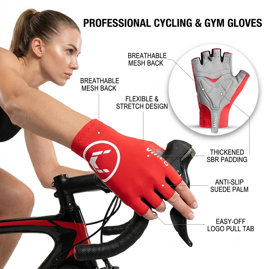 Cycling Gloves Men Women Half  - огляд і ціна Mountain Biking For Fitness